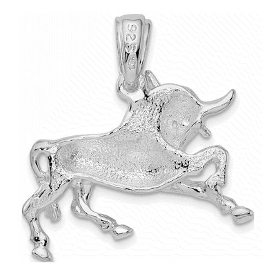 Sterling Silver Raging Bull Pendant – view 5
