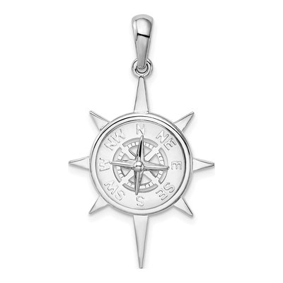 Sterling Silver Star Compass Pendant