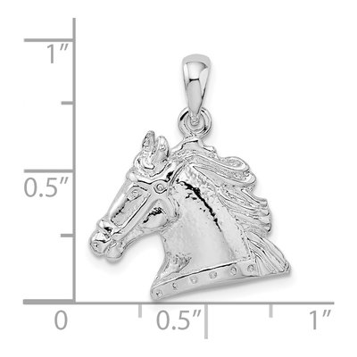 Sterling Silver Horse Head Pendant – view 4
