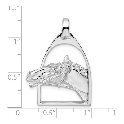 Sterling Silver Horse Head Stirrup Pendant – view 4