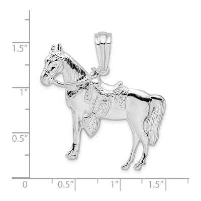 Sterling Silver Horse Saddle Pendant – view 4