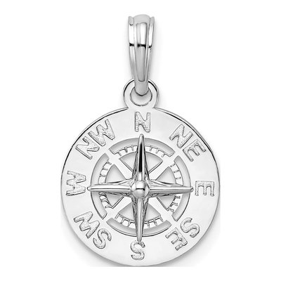 Sterling Silver Mini Compass Pendant