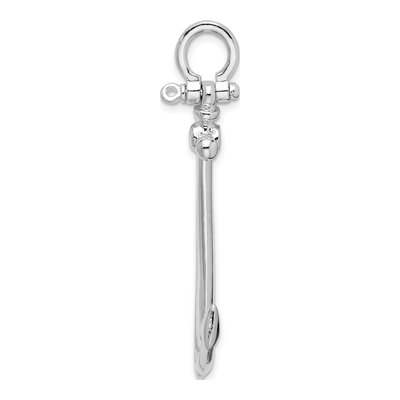 Sterling Silver 3D Large Anchor Pendant – view 3