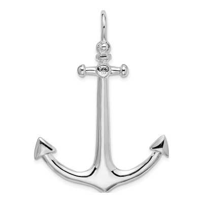 Sterling Silver 3D Large Anchor Pendant – view 5