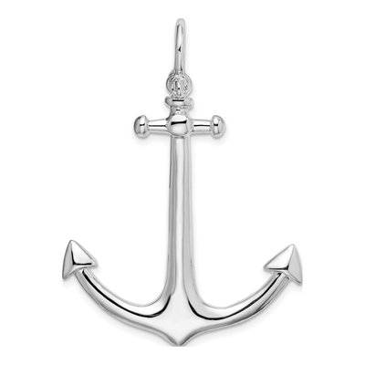 Sterling Silver 3D Large Anchor Pendant