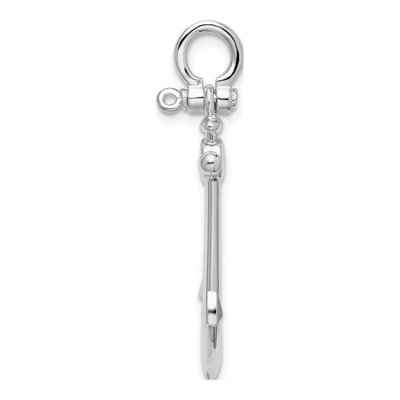 Sterling Silver 3D Anchor Pendant – view 3