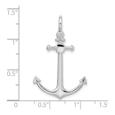 Sterling Silver 3D Anchor Pendant – view 4