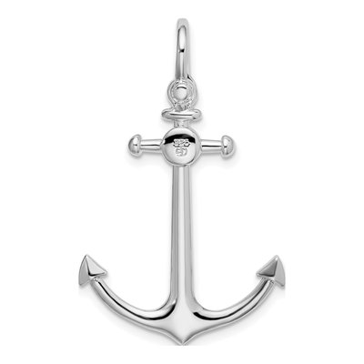 Sterling Silver 3D Anchor Pendant – view 5