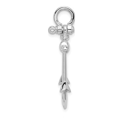 Sterling Silver 3D Anchor Pendant – view 3