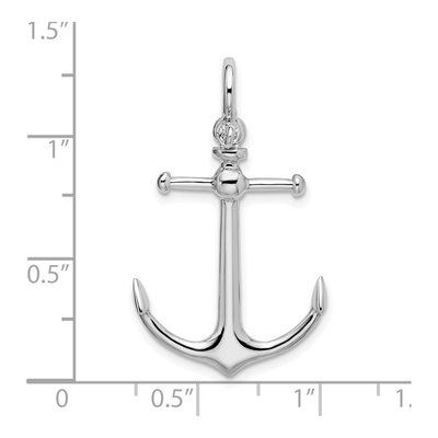 Sterling Silver 3D Anchor Pendant – view 4