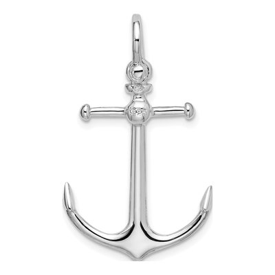 Sterling Silver 3D Anchor Pendant – view 5