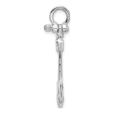 Sterling Silver 3D Anchor Pendant – view 3