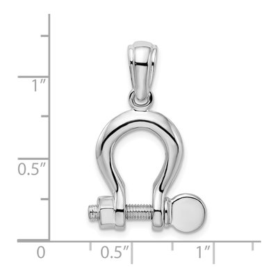Sterling Silver 3D Shackle Link Pendant – view 4