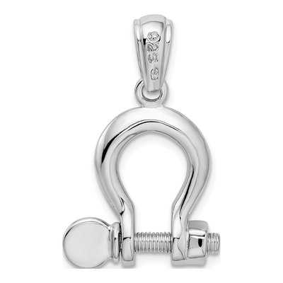 Sterling Silver 3D Shackle Link Pendant – view 5