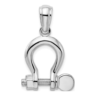 Sterling Silver 3D Shackle Link Pendant