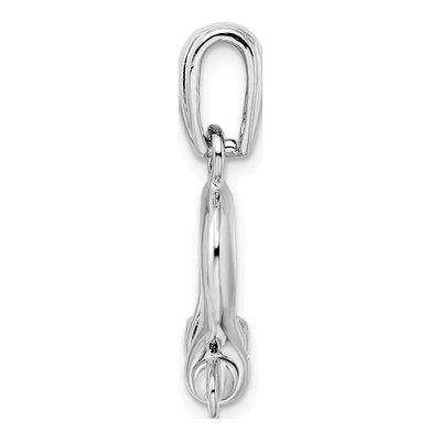 Sterling Silver 3D Shackle Link Pendant – view 3