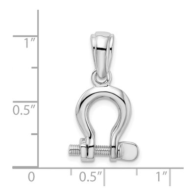 Sterling Silver 3D Shackle Link Pendant – view 4
