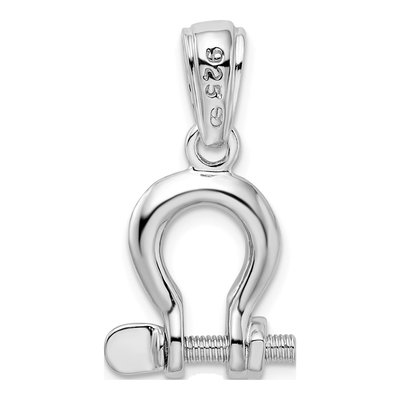 Sterling Silver 3D Shackle Link Pendant – view 5