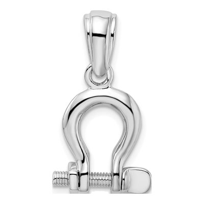 Sterling Silver 3D Shackle Link Pendant