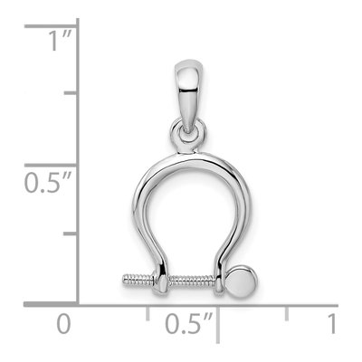 Sterling Silver 3D Shackle Link Pendant – view 4
