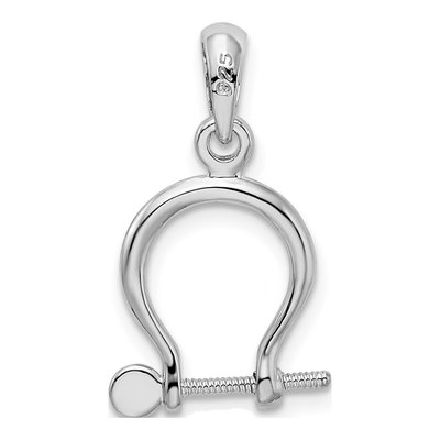 Sterling Silver 3D Shackle Link Pendant – view 5