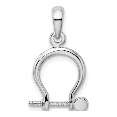 Sterling Silver 3D Shackle Link Pendant