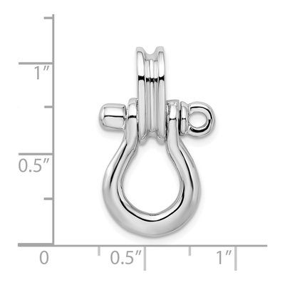 Sterling Silver 3D Shackle Link Pendant – view 4