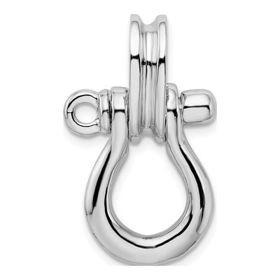 Sterling Silver 3D Shackle Link Pendant – view 5