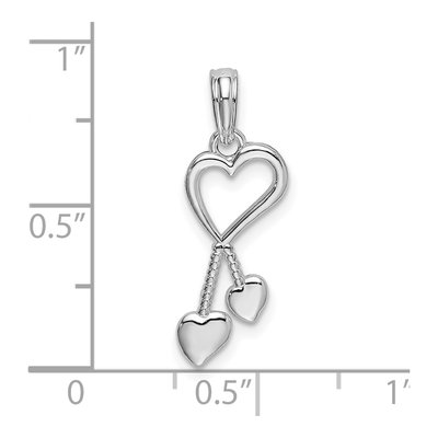 Sterling Silver Cut-Out Heart Tassel Pendant – view 4