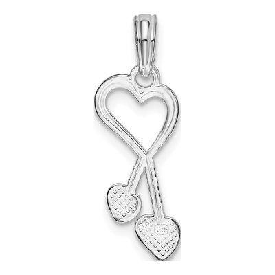 Sterling Silver Cut-Out Heart Tassel Pendant – view 5