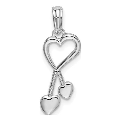 Sterling Silver Cut-Out Heart Tassel Pendant