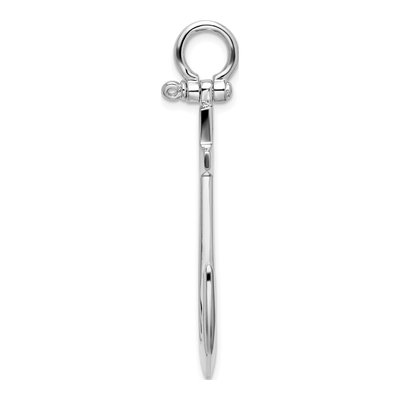 Sterling Silver 3D Large Anchor Pendant – view 3