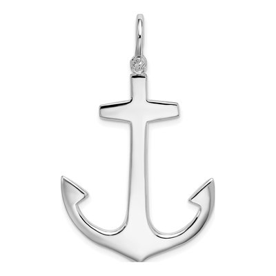 Sterling Silver 3D Large Anchor Pendant