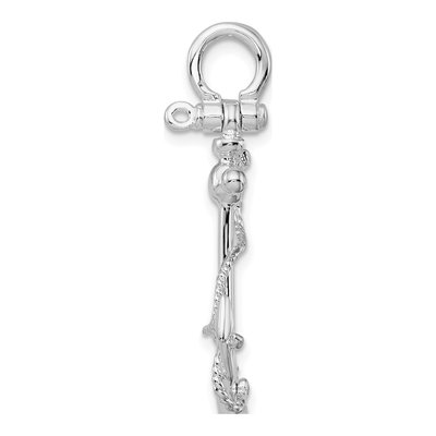 Sterling Silver 3D Anchor Pendant – view 3