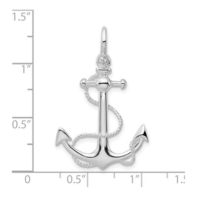 Sterling Silver 3D Anchor Pendant – view 4