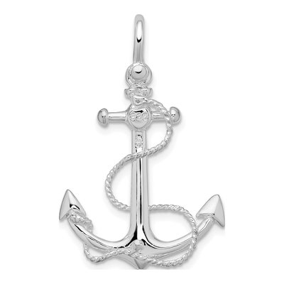 Sterling Silver 3D Anchor Pendant – view 5