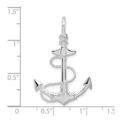 Sterling Silver 3D Anchor Pendant – view 4