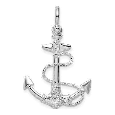 Sterling Silver 3D Anchor Pendant – view 5