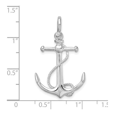 Sterling Silver 3D Anchor Pendant – view 4