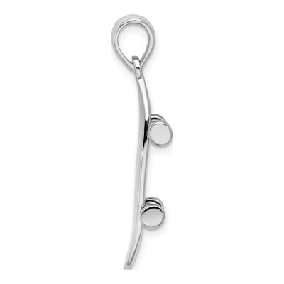 Sterling Silver 3D Skateboard Pendant – view 3
