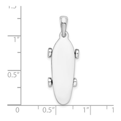 Sterling Silver 3D Skateboard Pendant – view 5