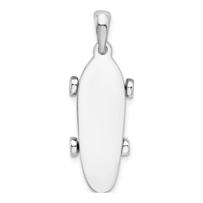 Sterling Silver 3D Skateboard Pendant