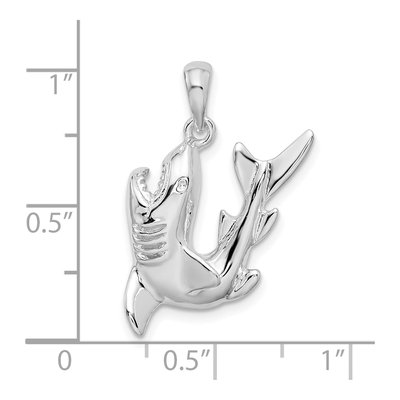 Sterling Silver Jumping Shark Pendant – view 4