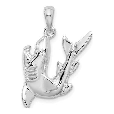 Sterling Silver Jumping Shark Pendant