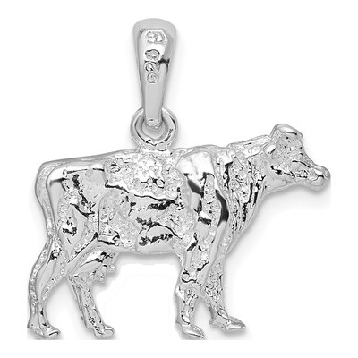 Sterling Silver 3D Cow Pendant – view 5