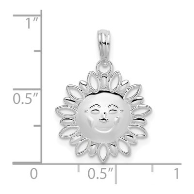 Sterling Silver Smiling Sun Pendant – view 4