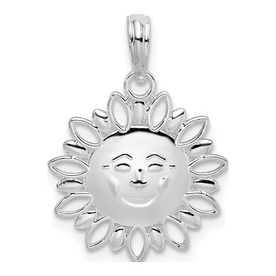 Sterling Silver Smiling Sun Pendant