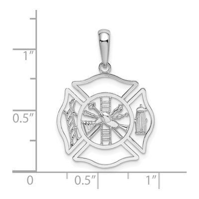 Sterling Silver Fireman Shield Pendant – view 4