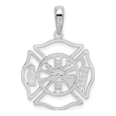 Sterling Silver Fireman Shield Pendant – view 5