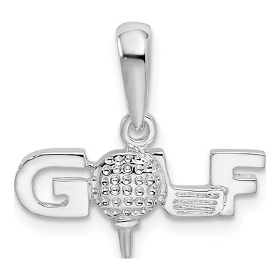 Sterling Silver Golf Tee Club Pendant